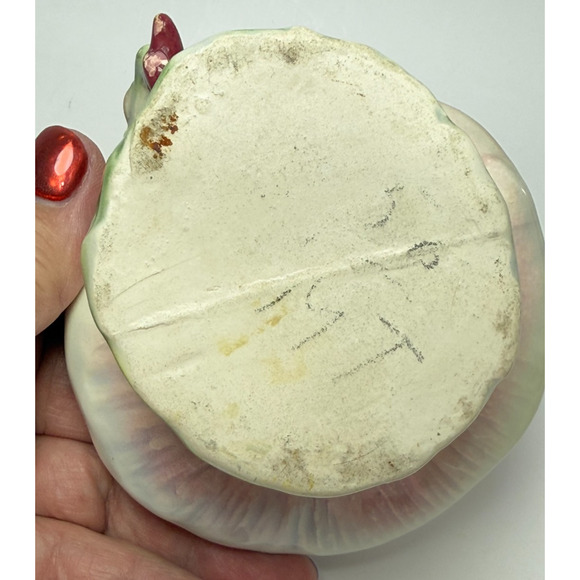 Vintage Pixie Elf Pipe Sitting Under Mushroom House Pottery Planter MCM Kitsch - Picture 7 of 9